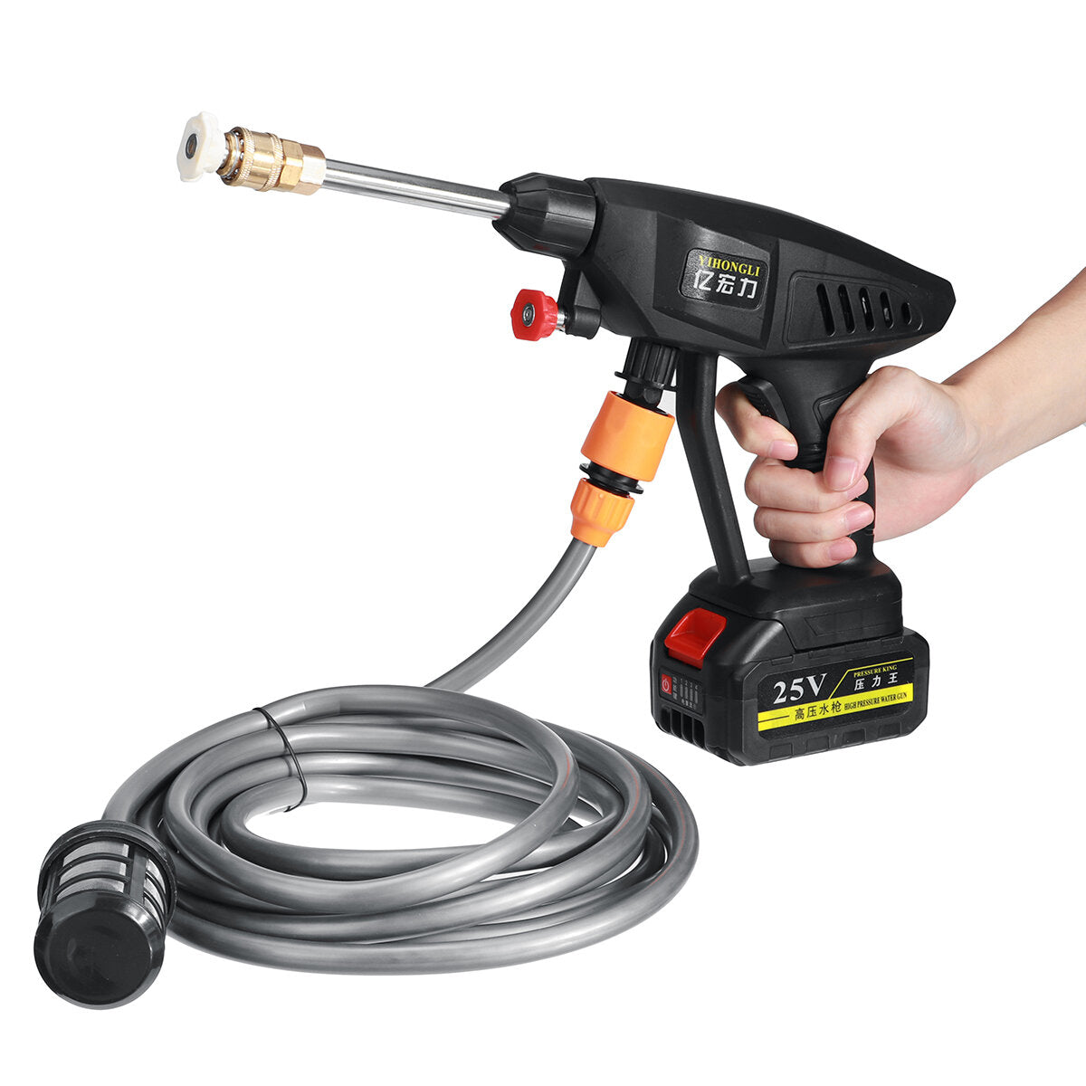 draadloze hogedrukreiniger auto washine pistolen spray washer water cleaner w/12v/25v battery