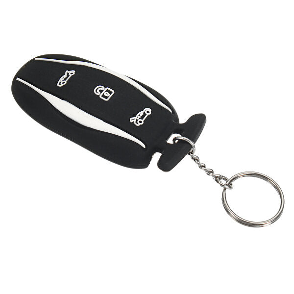 3 button silicone smart remote key cover fob case sleutelhouder met sleutelhanger voor tesla model x