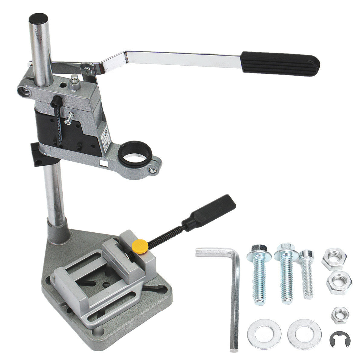 plunge power drilling stand holder bench pillar pedestal clip + drill press bankschroef