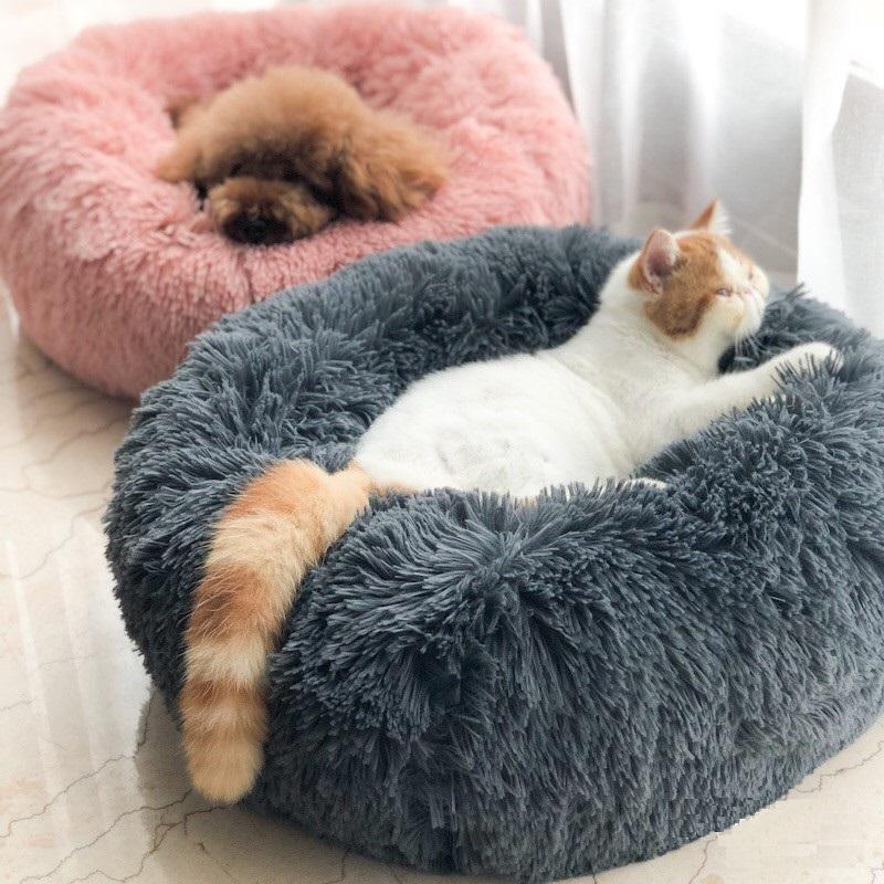 veelkleurig katten- / hondenbed super soft warme ronde diepte super schattige kennel