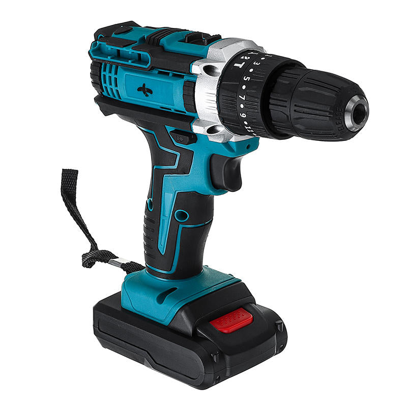 kiwarm 48vf draadloze impact elektrische schroevendraaier boor 25+3 gear vooruit/achteruit schakelaar power schroevendraaier w/1 of 2 li-ion batterij