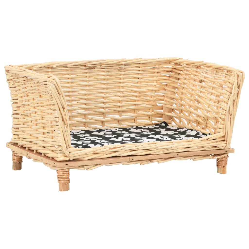 hondenmand met kussen 50x33x30 cm naturel wilg