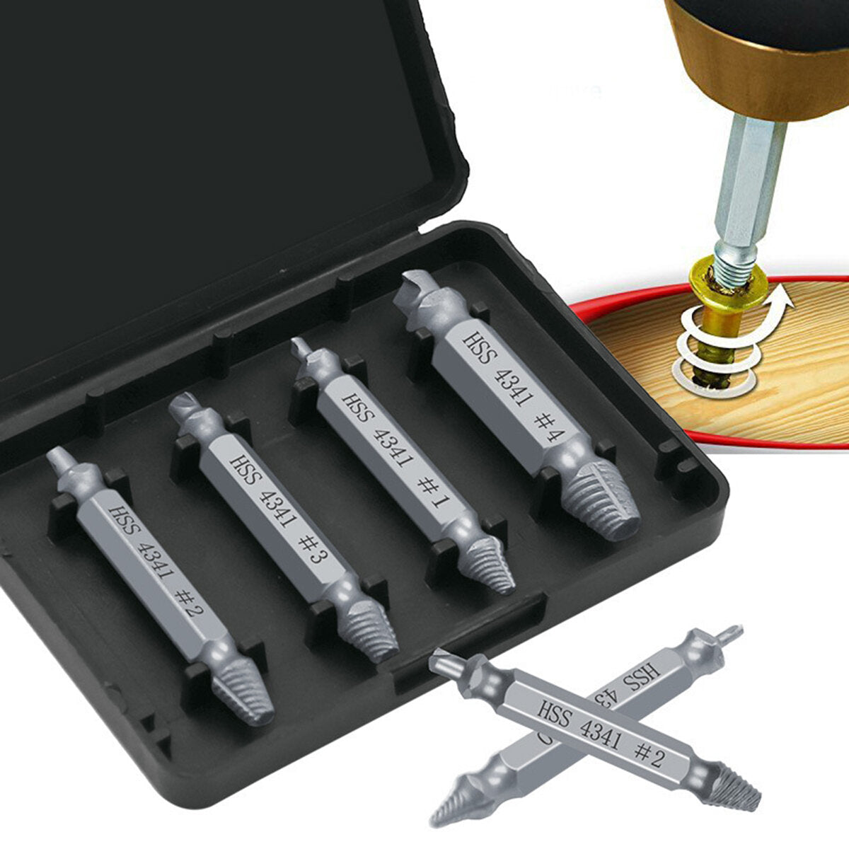 6-delige boorset gebroken kopschroef boutverwijderaar schroevendraaier extractor tool