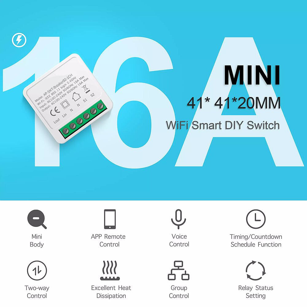 16a mini smart wifi dhz switch ondersteuning 2 way control smart home automation module werken met alexa google home smart life app