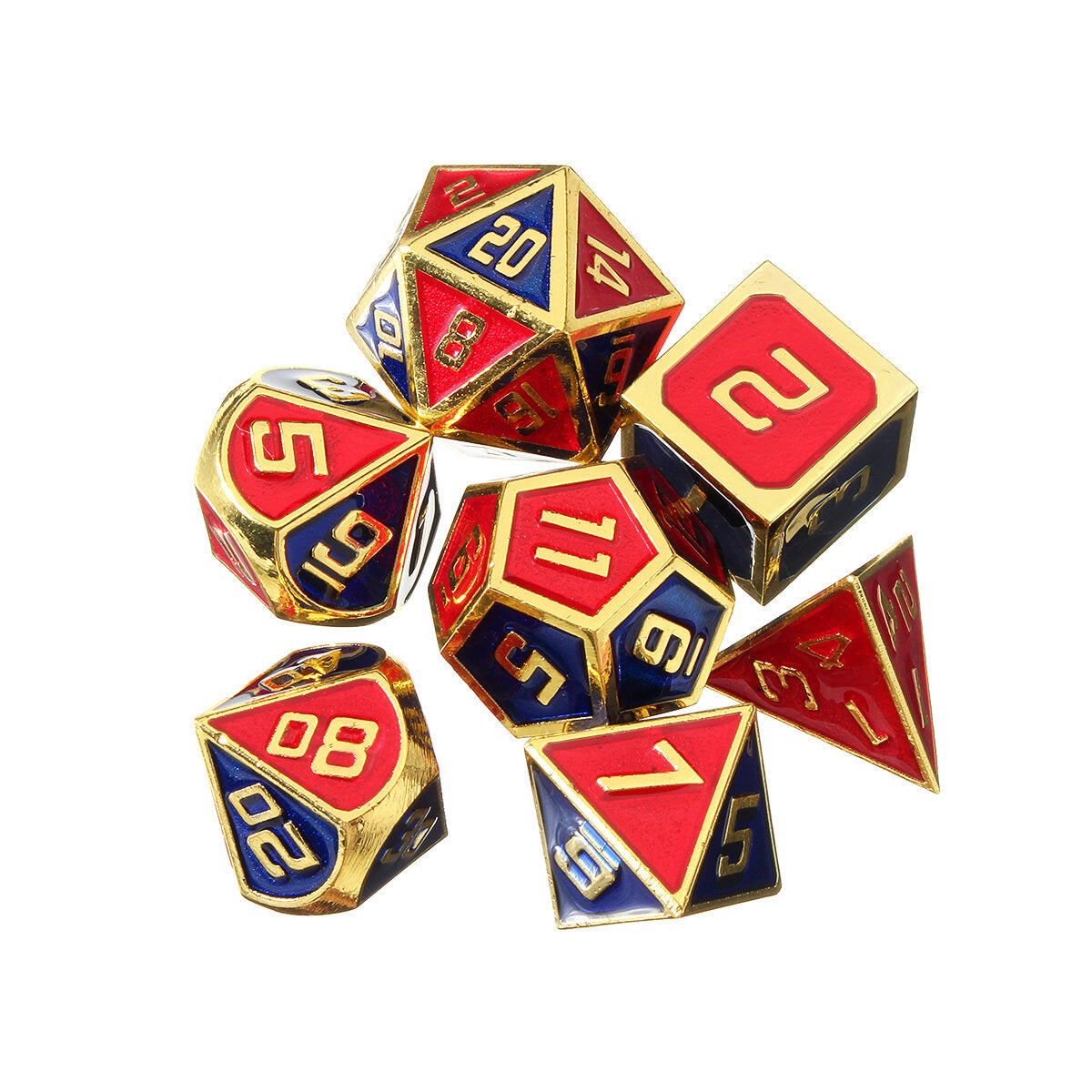 7 stuks polyhedral dices set voor dungeons dragons d20 d12 d10 d8 d6 d4 games + opbergzakjes tas