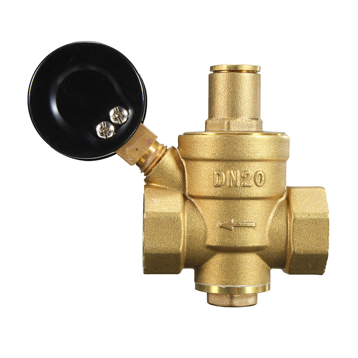 dn20 npt 3/4 verstelbare brass water drukregelaar reducer met gauge meter