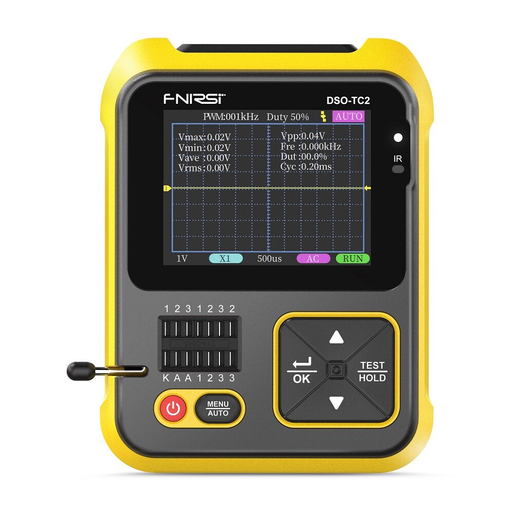 fnirsi dso-tc2 handheld digitale oscilloscoop lcr-meter grafisch display transistortester 2.4-inch tft kleurenscherm led-achtergrondverlichting voor autoreparatie reparatie van apparaten