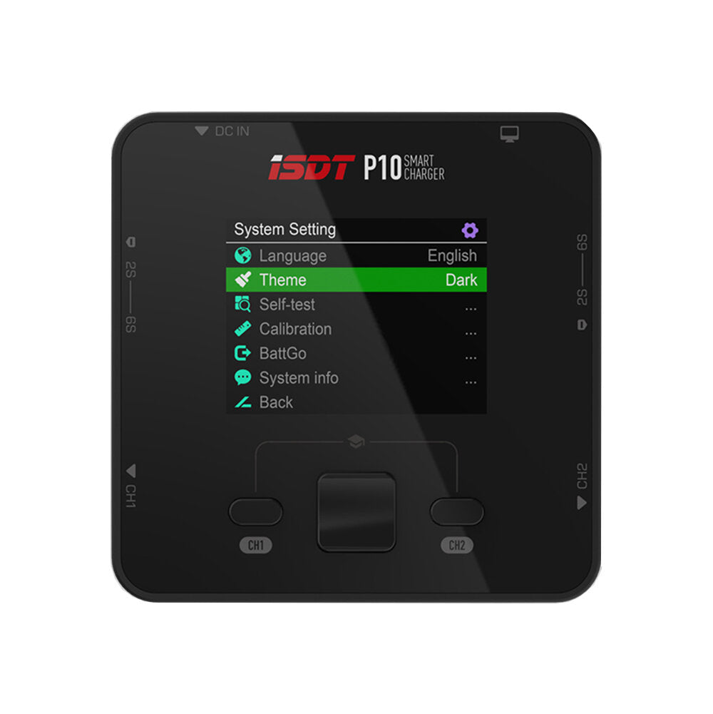 isdt p10 250wx2 10ax2 dc dual channel smart charger for 1-6s lipo li-ion life nicd nimh lihv pb battery