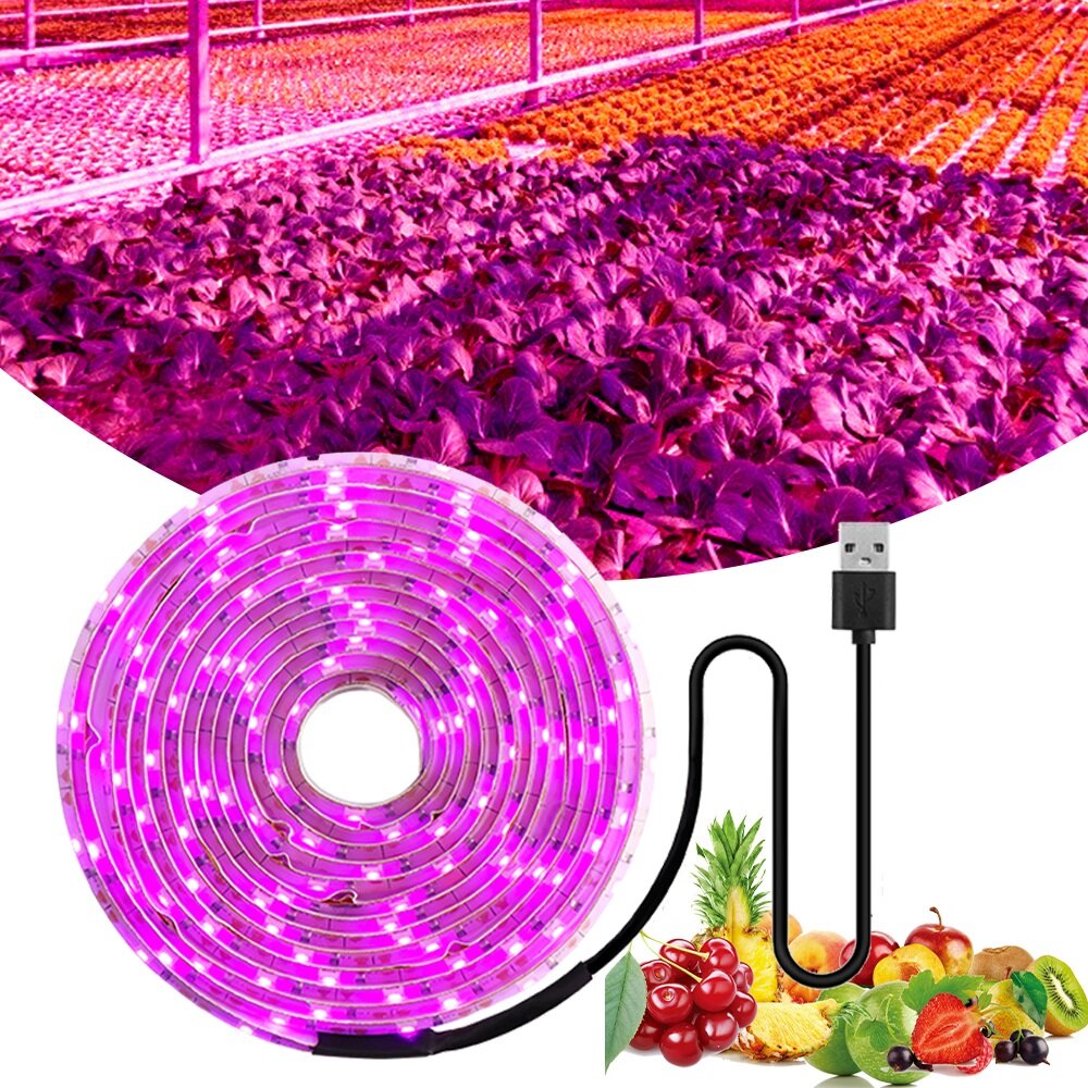 0,5-5m led-groeilichtstrip volledig spectrum usb 2835 led-strip voor het kweken van planten