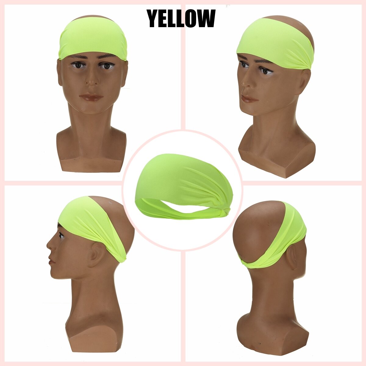 elastisch yoga hoofdband fitness bandage running sport zweetband ademend 6 kleuren