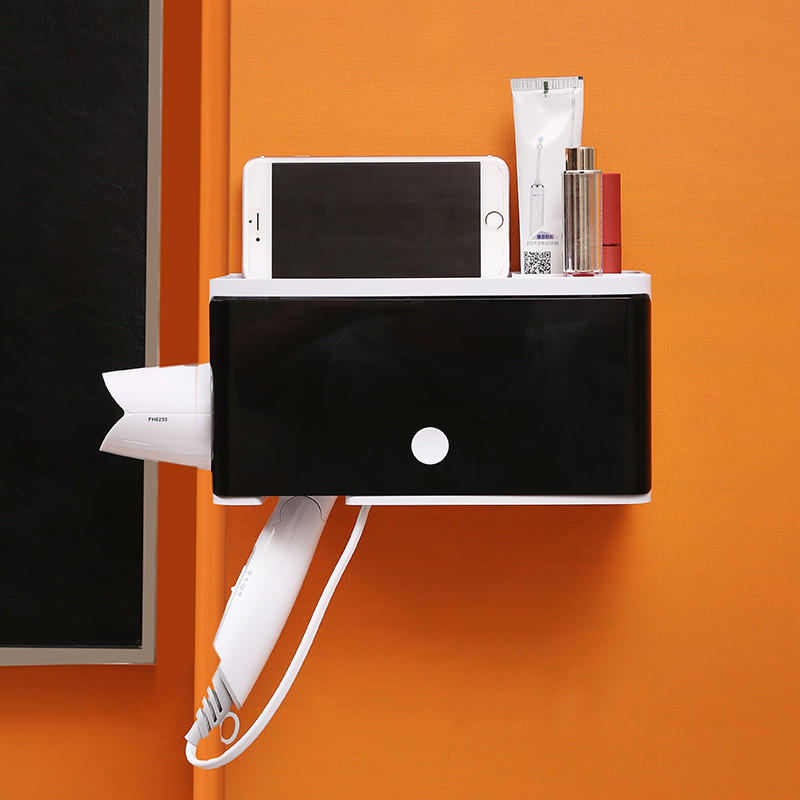 föhn houder stand wall mount hanger plastic badkamer organizer plank rack