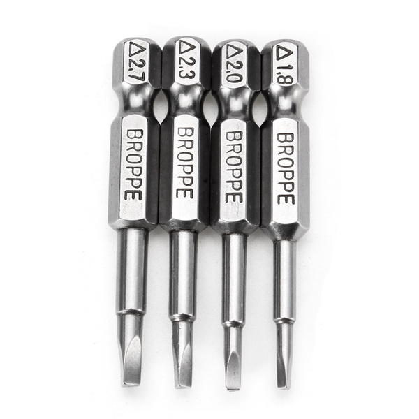 4 stuks 50mm 1.8-δ2.7 1/4 inch hex shank magnetische driehoek schroevendraaier bits