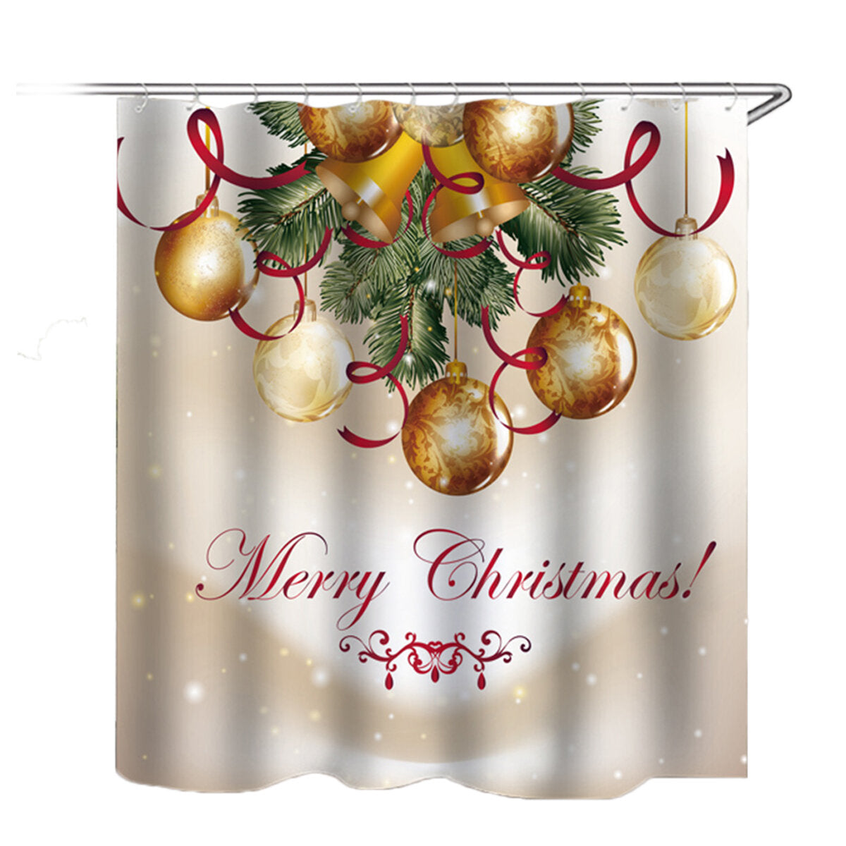 180x180 cm vrolijk kerstfeest waterdicht bad douchegordijn wc antislip cover mat tapijt set