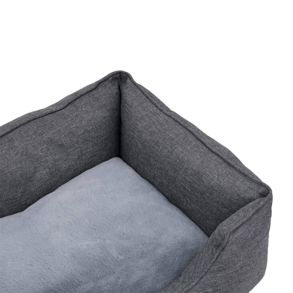 hondenbedlinnen look 85.5x70x23 cm fleece grijs