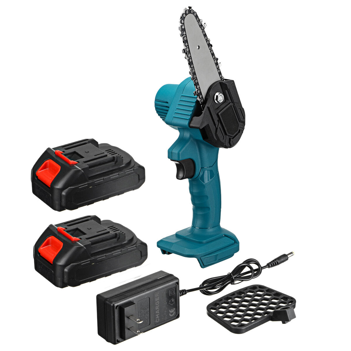 550w 48vf 4 inch mini draadloze eenhandige elektrische kettingzaag houtbewerking houtsnijder met 2 stuks batterij