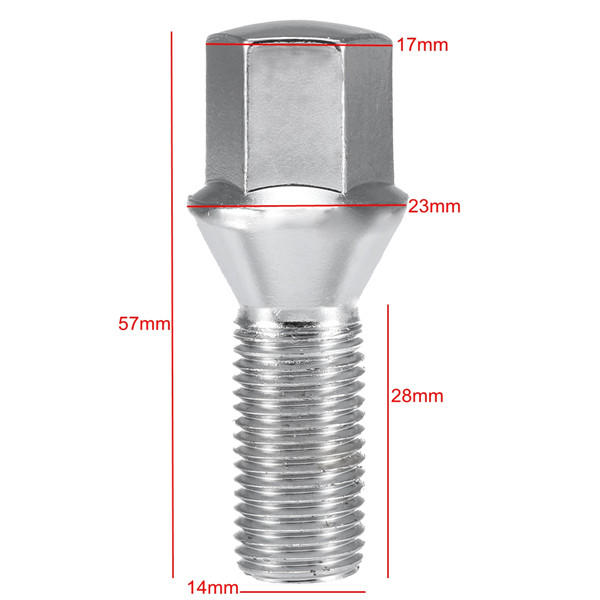 m14 x 1.5 lichtmetalen boutboutjes muntluik tapered voor vw transporter t5 03-15