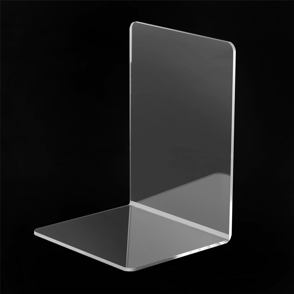 2 stuks 160x150x220x4mm clear acryl boekensteunen l-vormige boekensteunen organizer stand voor kantoor school