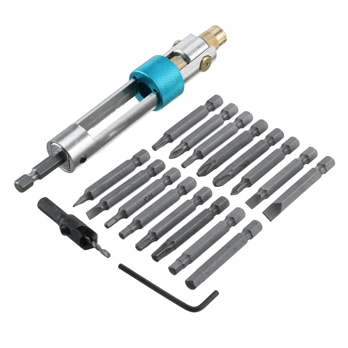 20 stuks/set verzinkboor hss schroevendraaier gereedschap boor driver kit flip drive draagbare lz
