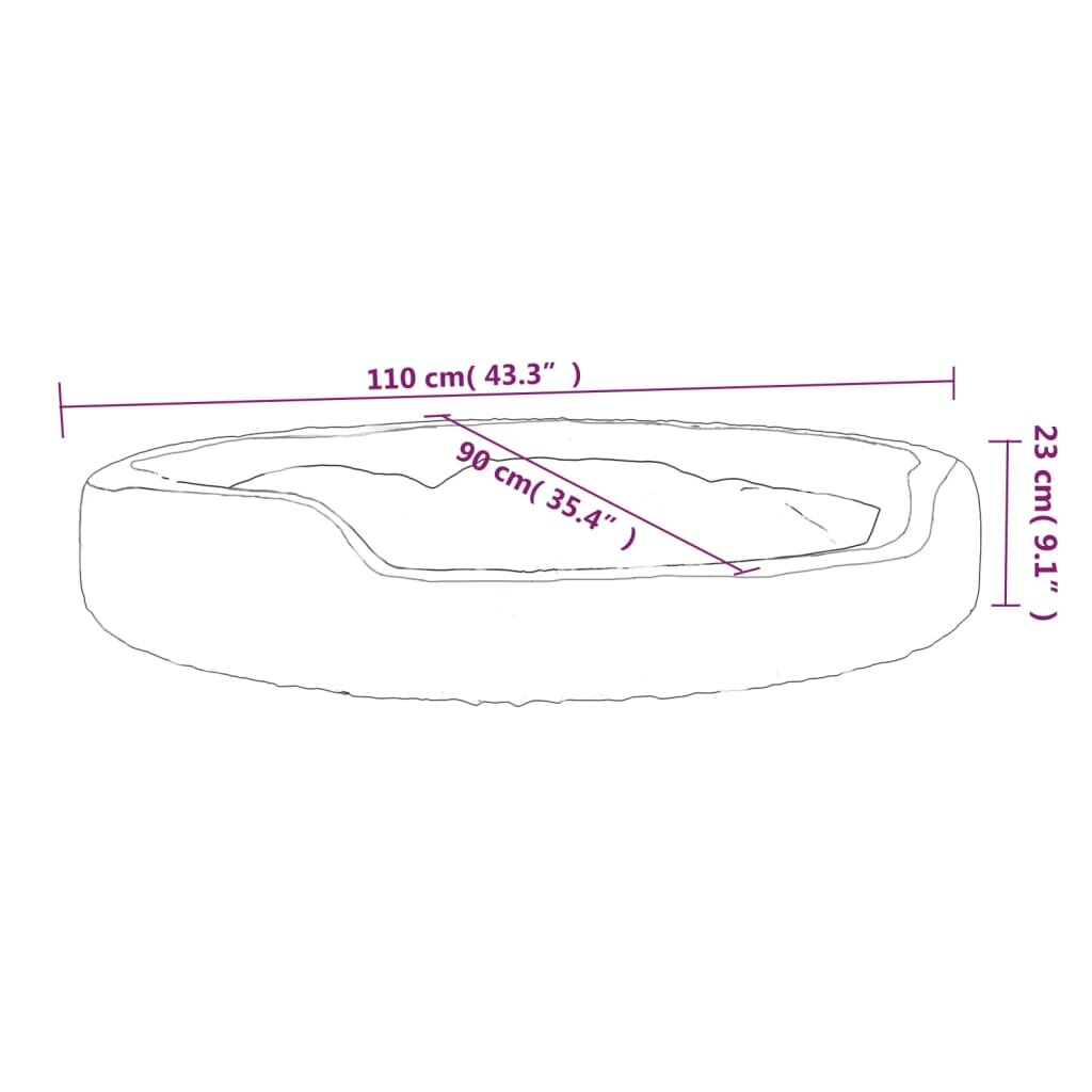 hondenmand 110x90x23 cm pluche zwart