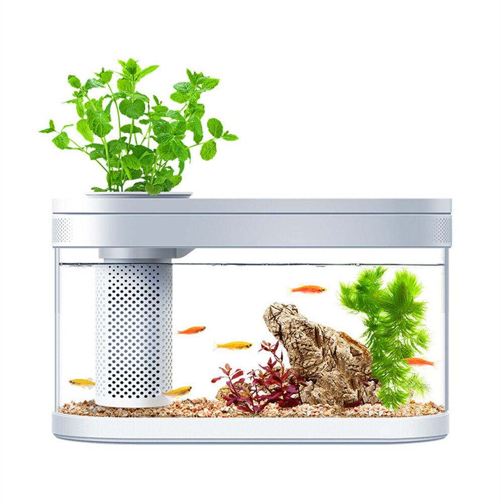 beschrijvende geometrie desgeo c180 9l aquarium pro smart feeder 7 kleuren led-licht zelfreinigend hoogrenderende filtratie mini-aquarium met mijia app-bediening dierbenodigdheden