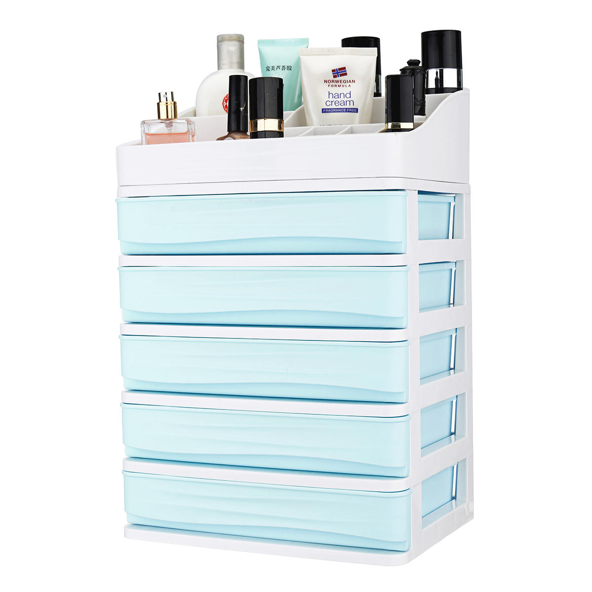 2/3/4/5 tier layer plastic desktop organizer manden lade sieraden make-up case ruimtebesparend eenvoudige tafel opbergdoos