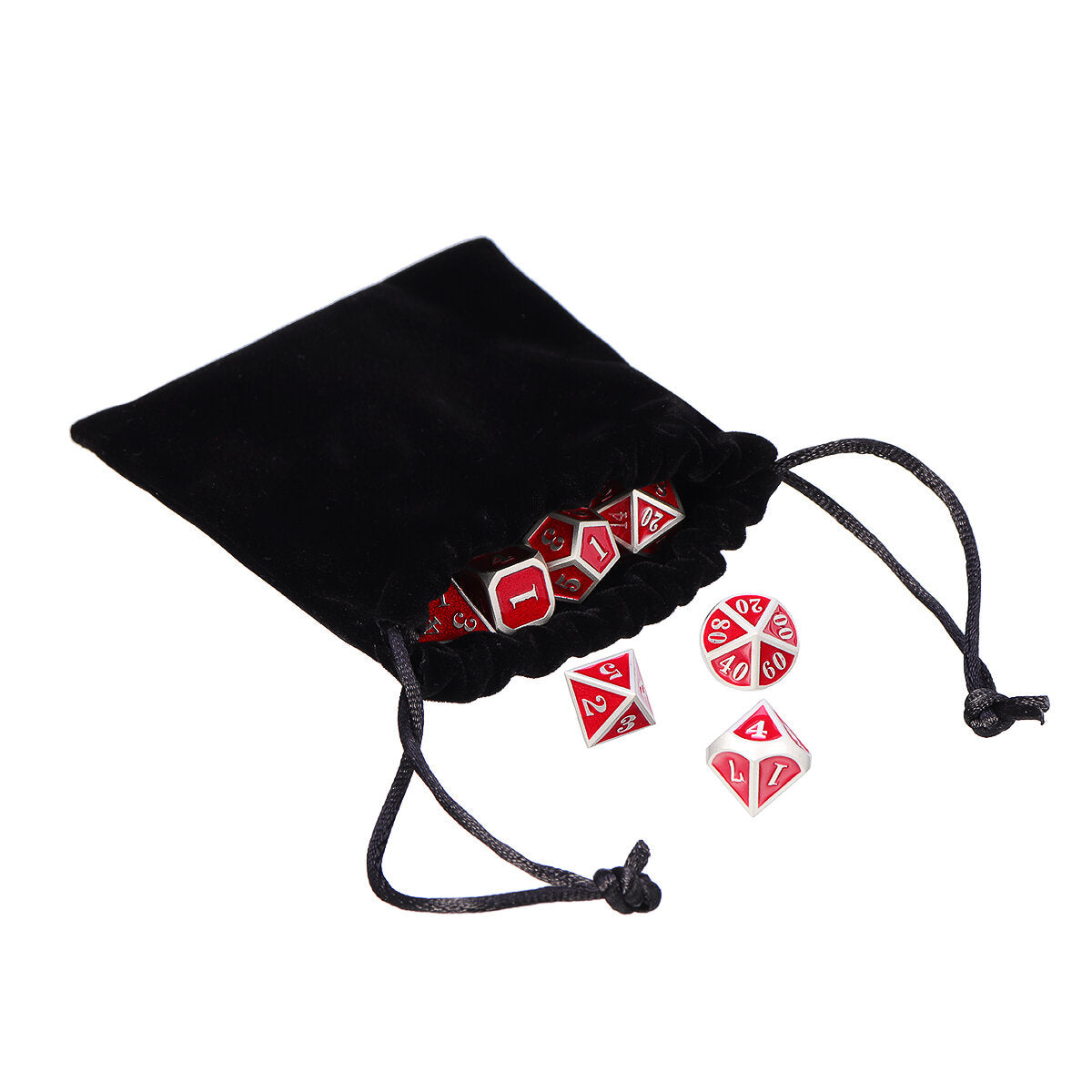 7 stuks zware metalen polyhedral dobbelstenen set meerzijdige dobbelstenen antieke rpg rollenspel dobbelstenen