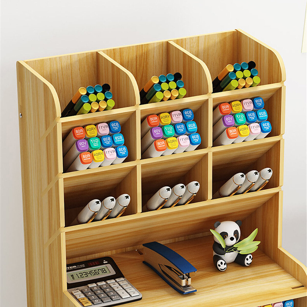 pennenhouder opbergdoos hout potlood dhz desktop container studentsk case rack