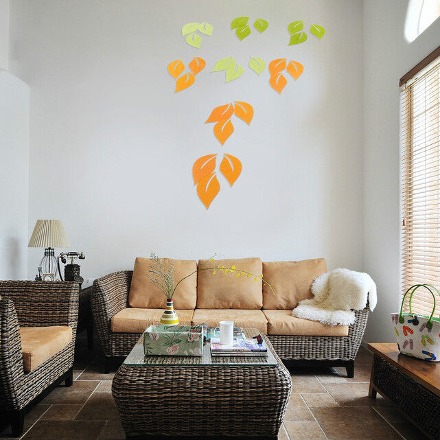 3d bladeren muurstickers 3 stuks 10 kleuren acryl huis slaapkamer woonkamer muurstickers decor