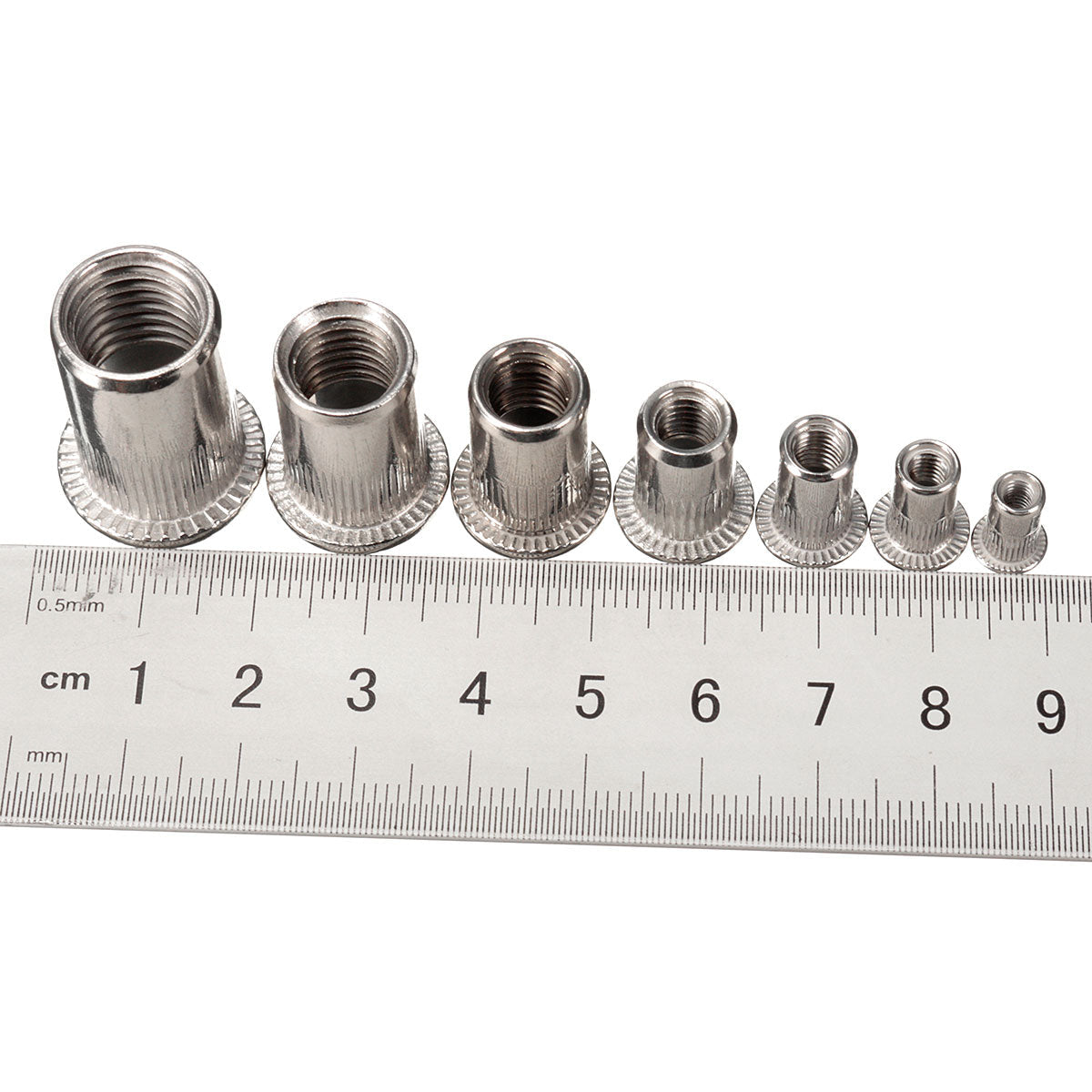 1pcs slilver gestreepte stalen rivnoten blindnoten nutserts noten invoegen klinknagel