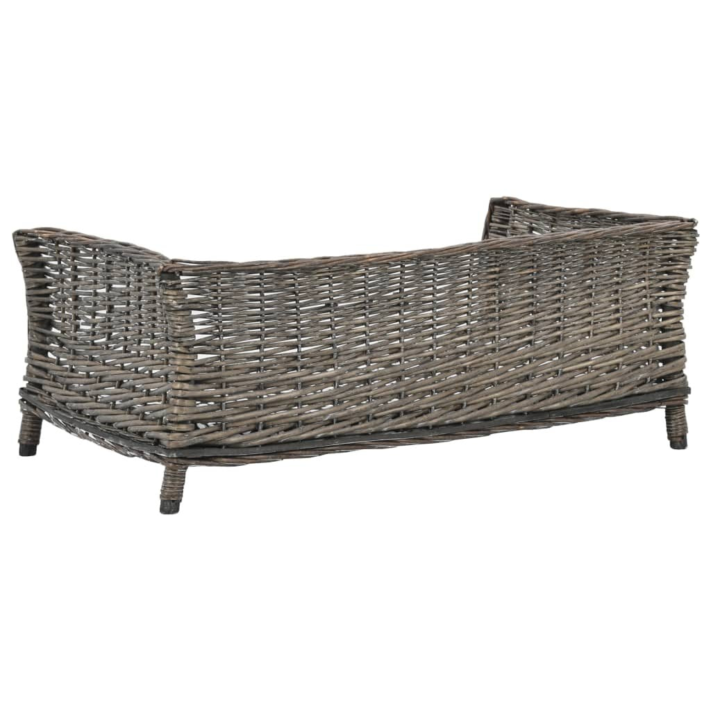 hondenmand met kussen 90x54x35 cm naturel wilgengrijs