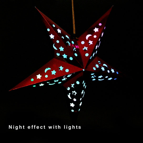 45cm kerst laser papier ster hangende decoratie vouwen handgemaakte 3d pentagram kerst decor