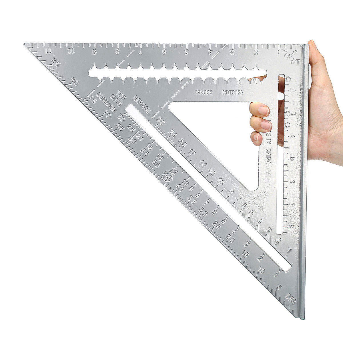 12 inch aluminium haakse driehoek liniaal gradenboog framing meetinstrumenten