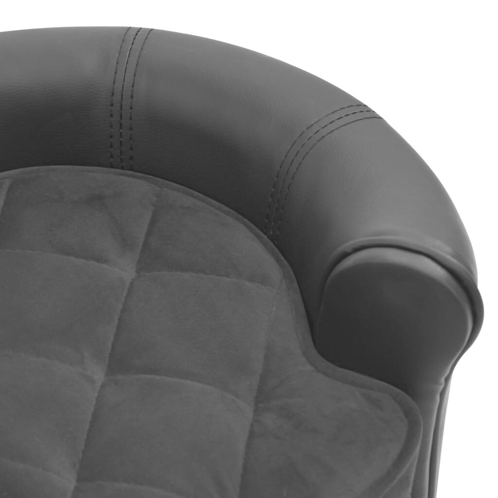hondensofa grijs 18.9 x18.9 x12.6 pluche en kunstleer