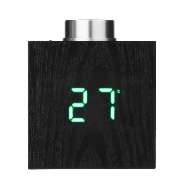 ts-t13 houten korrel led knop digitale elektronische creatieve thermometer hygrometer usb opladen temperatuur en vochtigheid meet