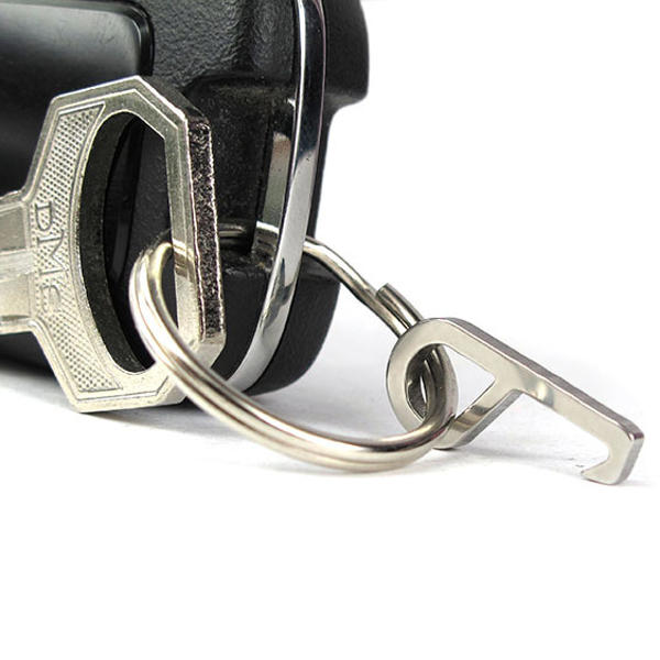 mini roestvrij staal haak flesopener edc gadget met sleutelhanger
