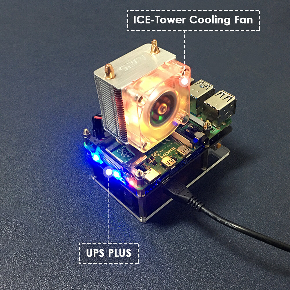 52pi ups v5 met rtc-batterijbeschermingsbeheermodule voor raspberry pi 4b/3b+/3b