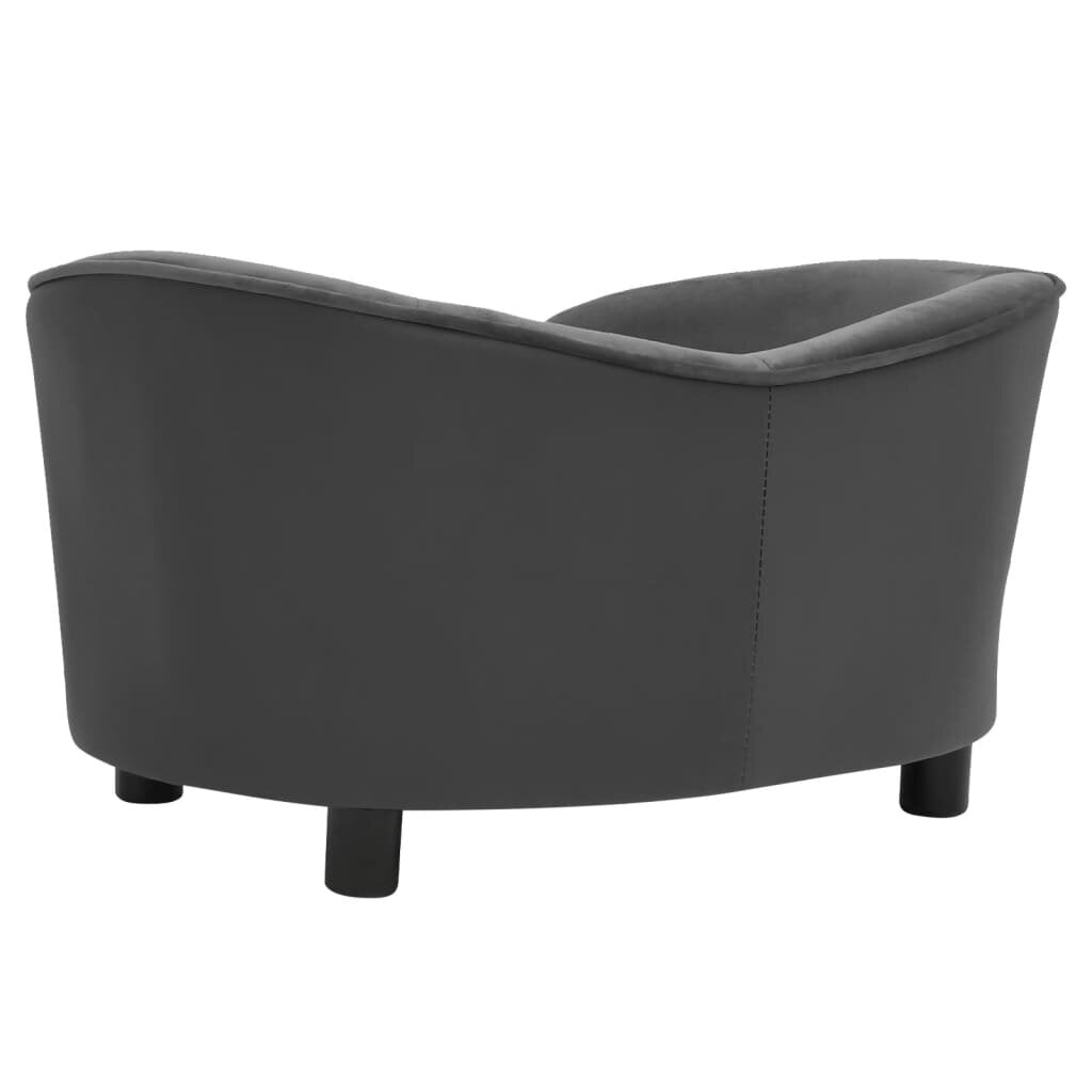 hondensofa donkergrijs 27.2 x19.3 x15.7 pluche en kunstleer