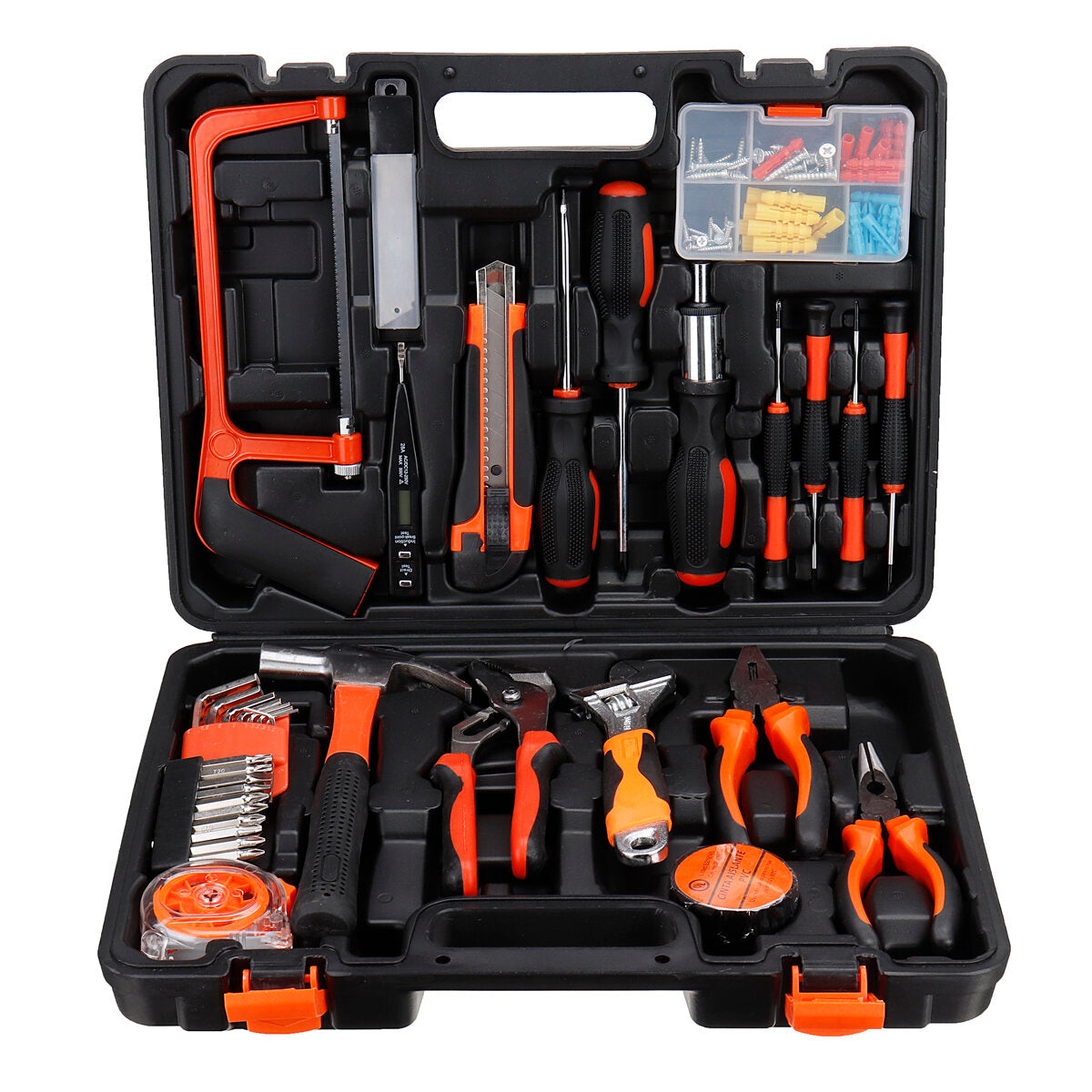9/25/82/100 stuks huishoudelijke reparatieset set hammer liniaal handgereedschapsset met plastic gereedschapskist