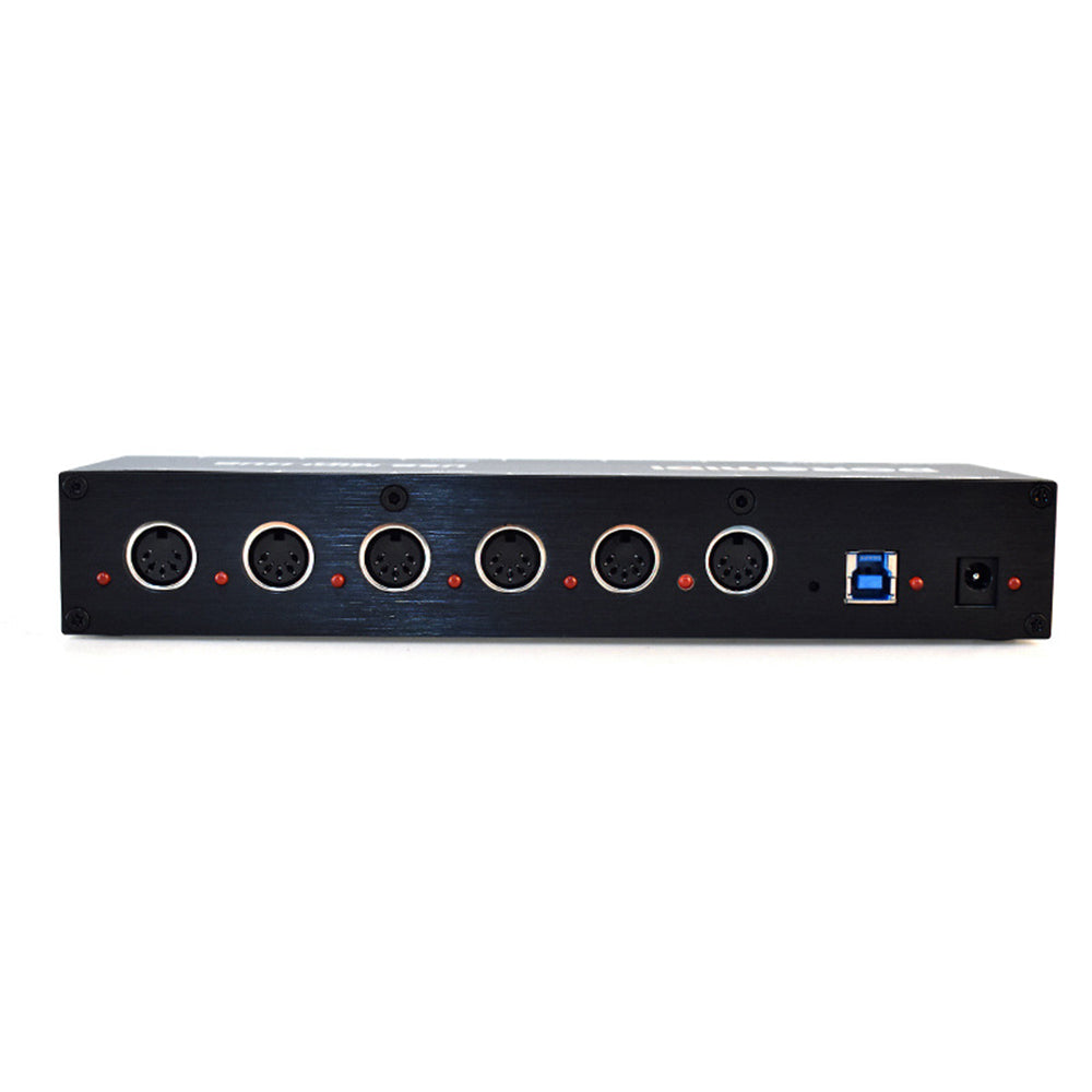 doremidi nieuwe hub-8 midi 6x6 usb midi host x2 usb 3.1 midi hub box