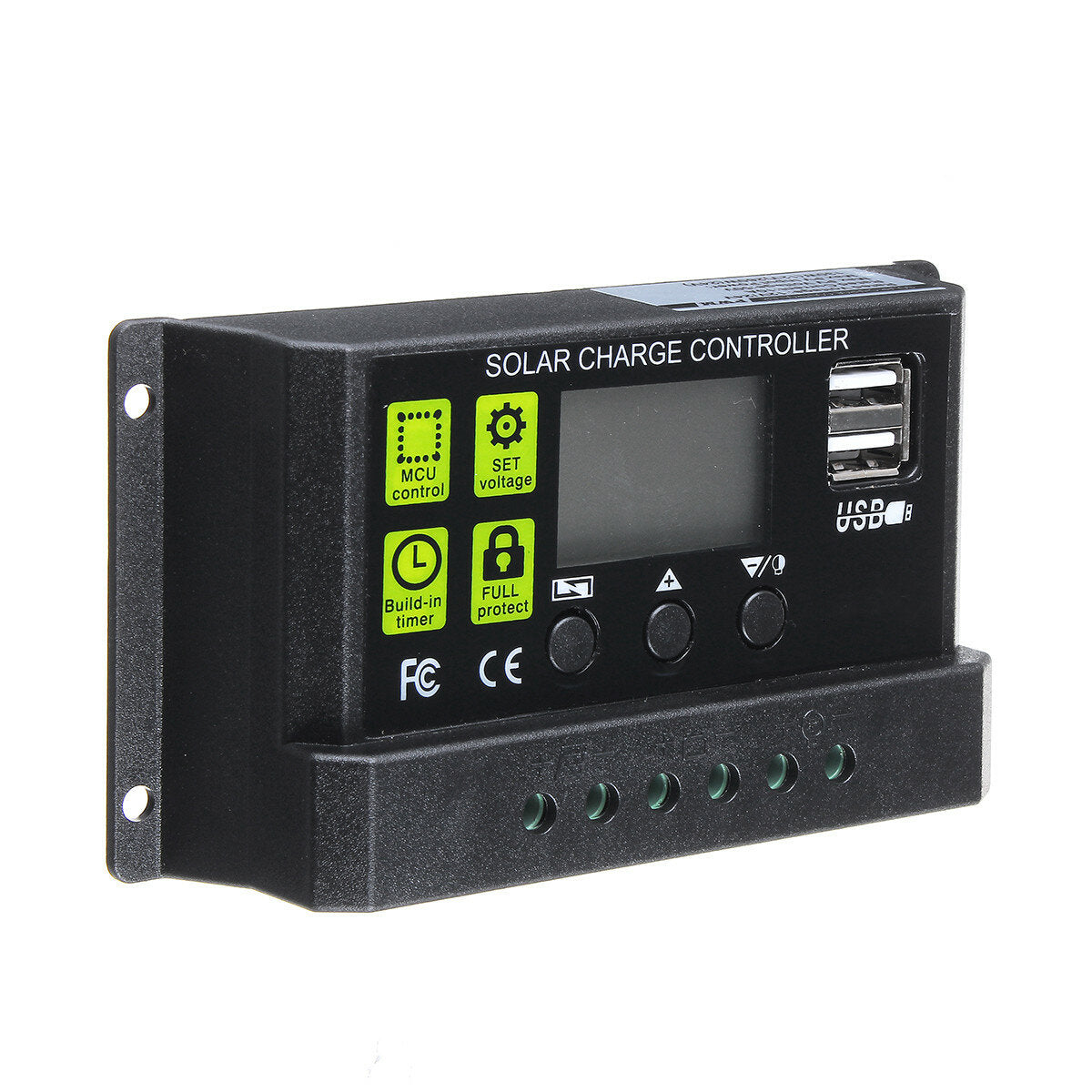 pwm 10a 12v/24v auto zonnepaneel solar laadregelaar batterij oplaadadapter lcd usb