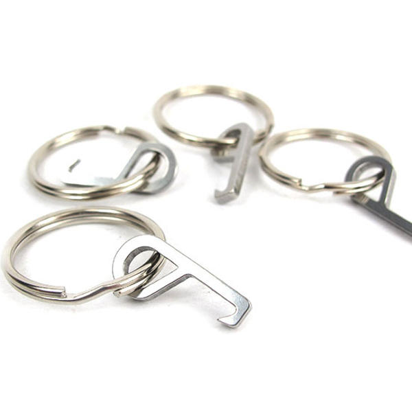 mini roestvrij staal haak flesopener edc gadget met sleutelhanger