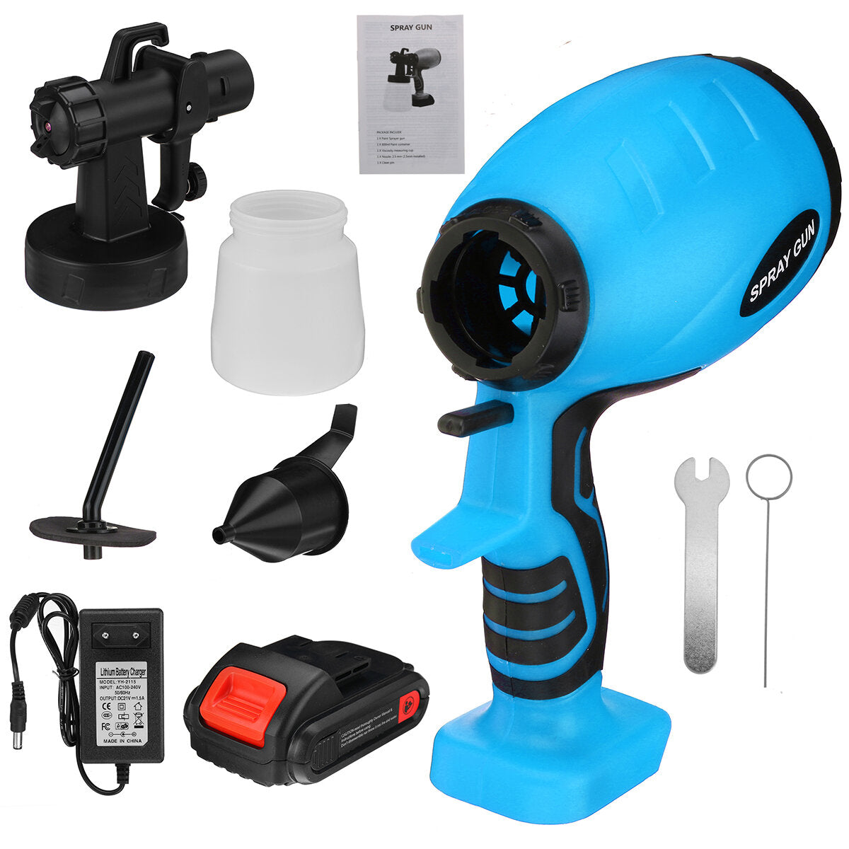 2000 mah draagbare elektrische verfspuit draadloze handheld spuitpistolen thuis indoor omheining schilderen tool voor desinfectie verneveling schilderen