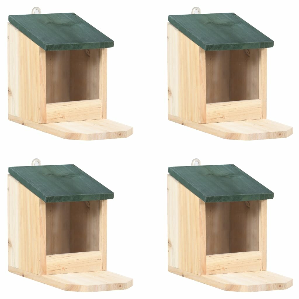 eekhoornhuisjes 4 stuks sparhout
