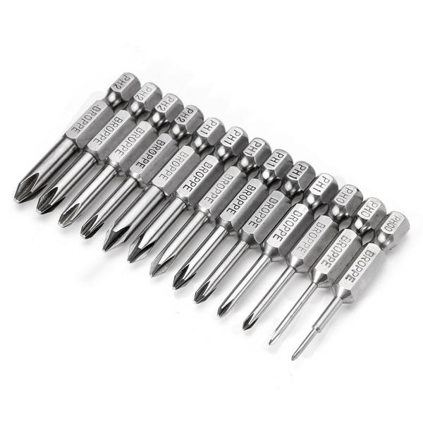 13 stuks 50mm magnetische lange hex shank cross head schroevendraaier bits