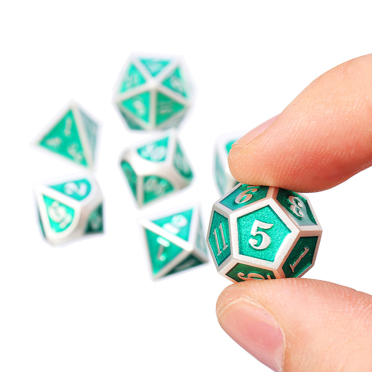 7 stuks zware metalen polyhedral dobbelstenen set meerzijdige dobbelstenen antieke rpg rollenspel dobbelstenen