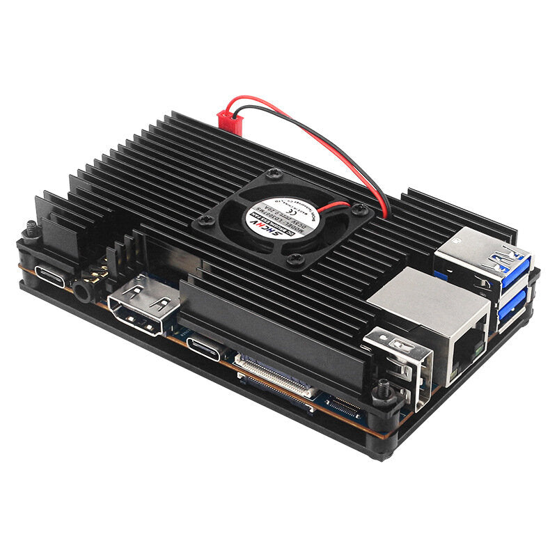 oranje pi5 aluminium behuizing koelradiator met koellichaamventilatorbeschermingsdoos voor orange pi 5