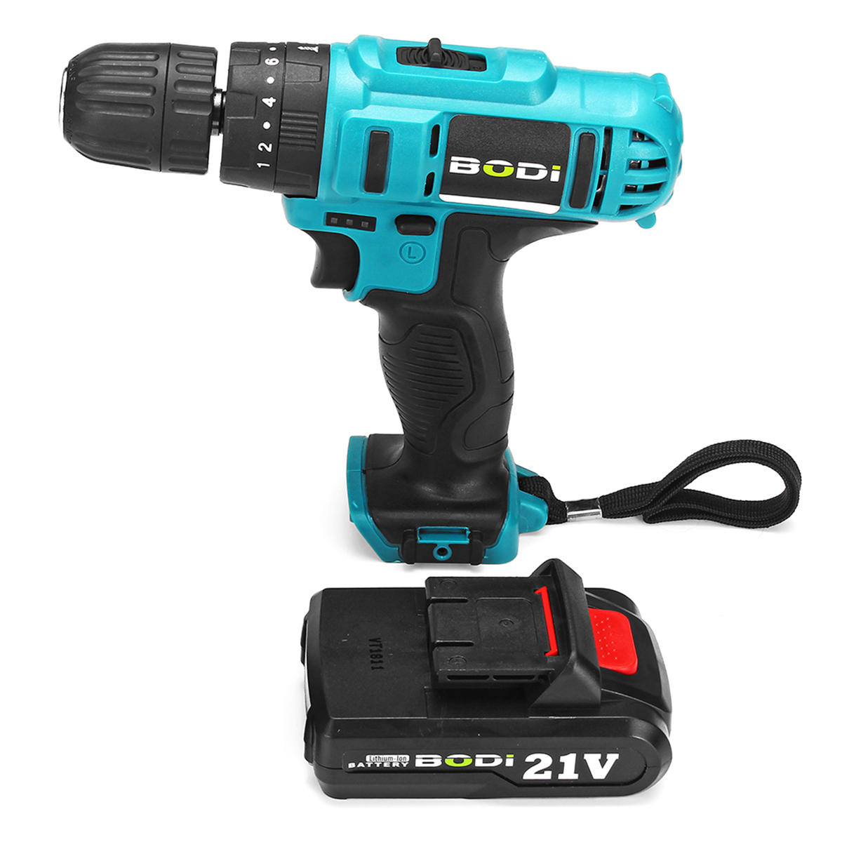 21v 2-speed elektrische draadloze boormachines kit 3/8 schroevendraaier met 1 of 2 batterij