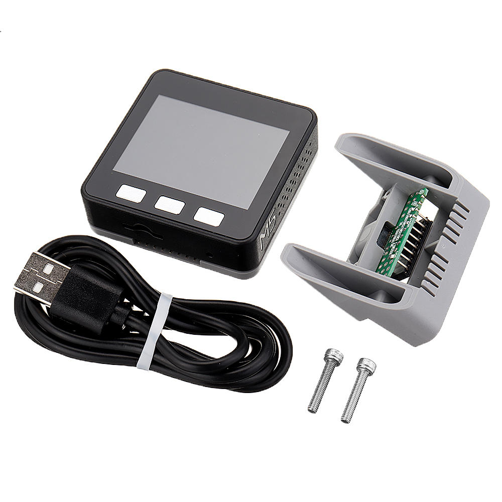 m5stack pm2.5 sensormeter usb power sht20 met zwarte basiskern