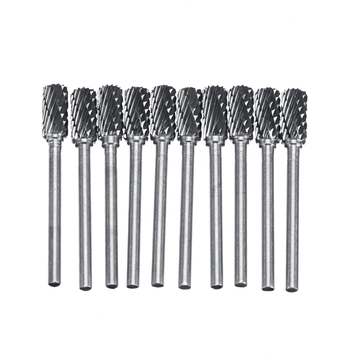 10 stuks dubbel gestreepte wolfraam staal vhm-bramen roterende vijl gereedschap boren kit: