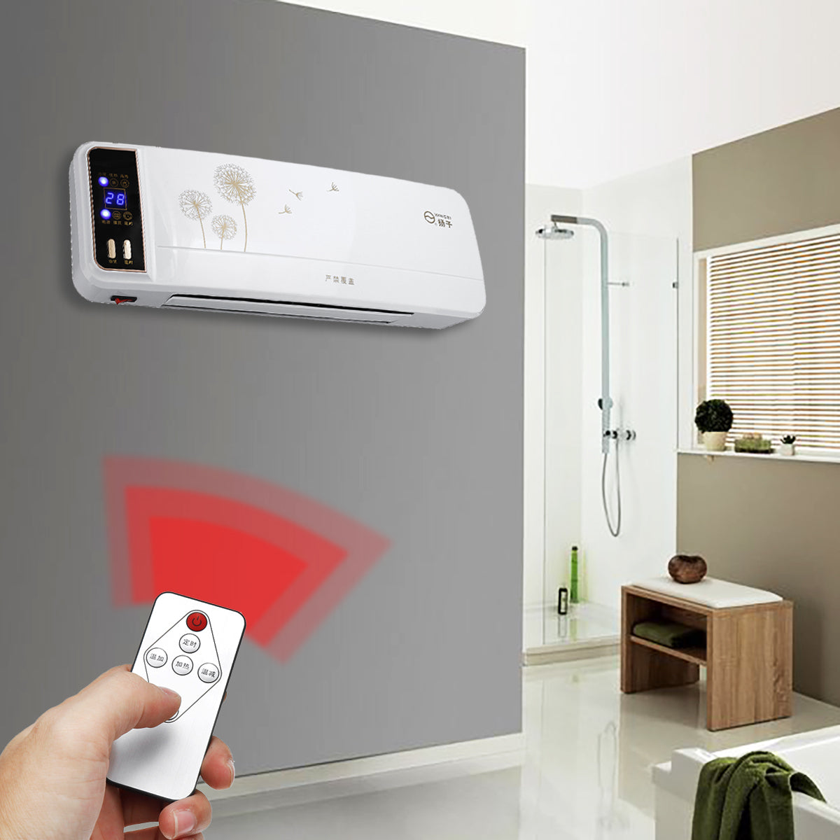 220 w 220 v wandmontage elektrische verwarming machine airconditioner met afstandsbediening voor woonkamer